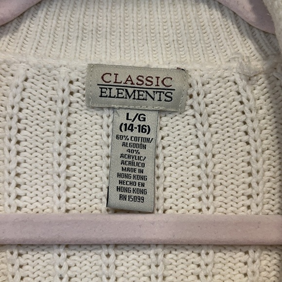 Vintage Cream Collared Button-Front Chunky Knit Cardigan - Picture 4 of 4